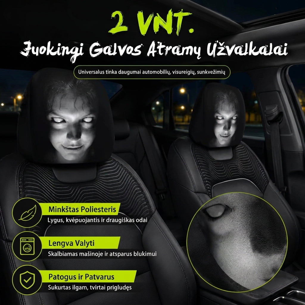 Baisūs automobilio galvos atramų užvalkalai | 2 vnt
